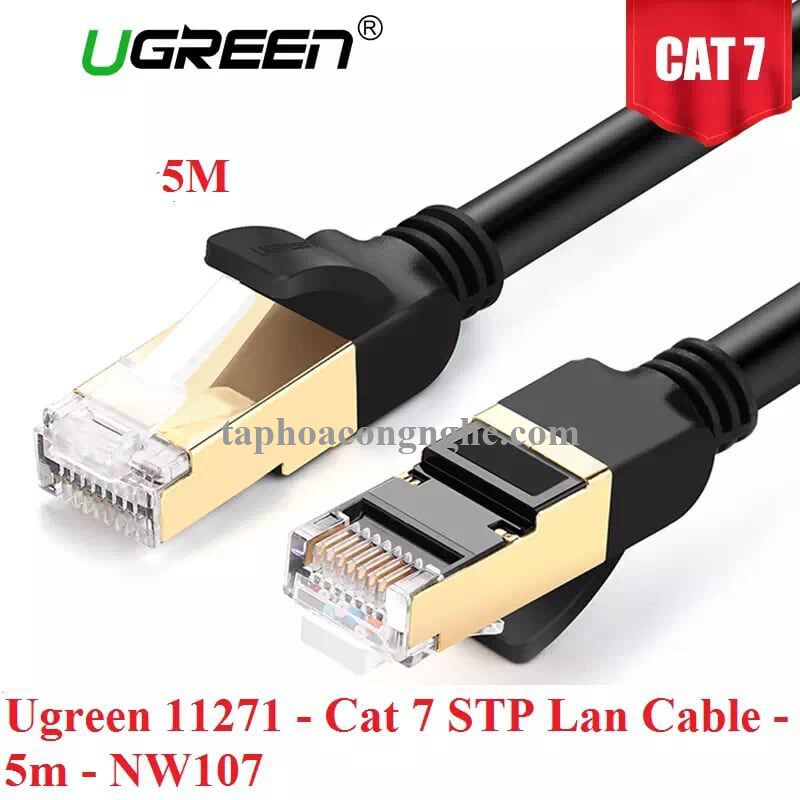 Ugreen 11271 5M màu Đen Cáp mạng LAN CAT7 STP chống nhiễu NW107 30011271